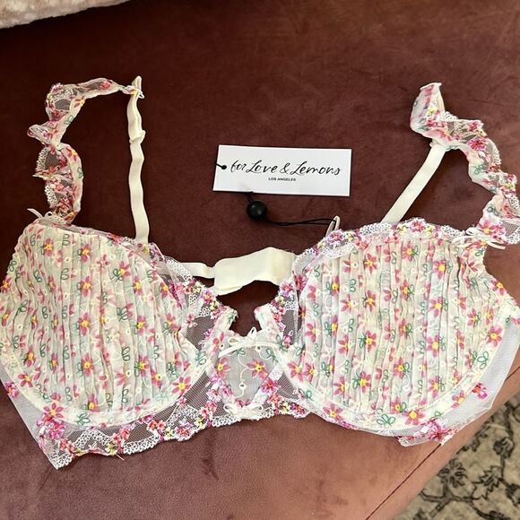 For Love and Lemons Blooms Underwire Bra in Ivory - Picture 7 of 7